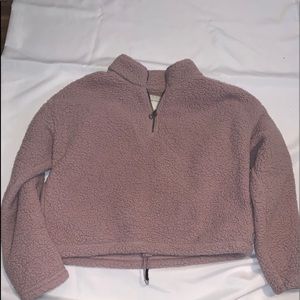 AE adjustable scrunch quarter zip sherpa